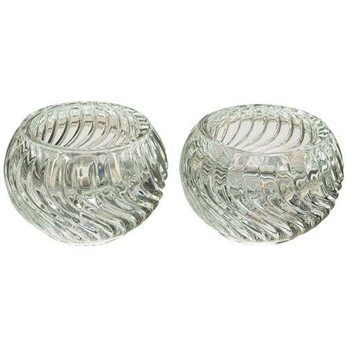 Pair of Glass Candlesticks - 5 cm
