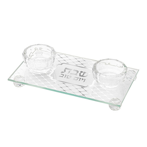 פמוטי זכוכית מהודר 17×10 ס״מ