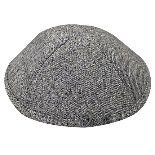 Elegant Gray Fabric Kippah, 17 cm - Dark Gray