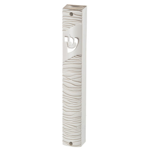 Plastic Mezuza 12 cm White