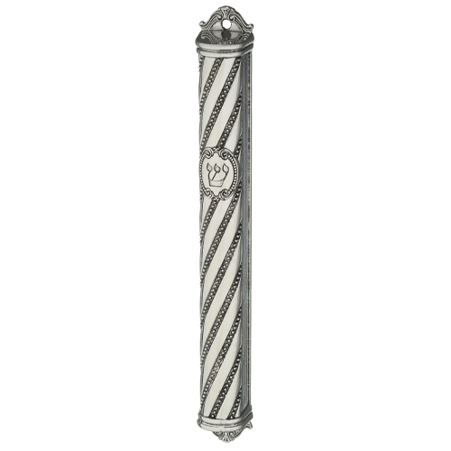Metal Mezuzah 15 cm with Ornaments