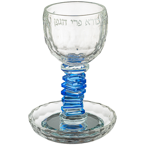 גביע קידוש קריסטל מהודר 16 ס״מ תכולה 100 מ"ל