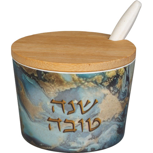 כלי לדבש מלמין "שנה טובה" - 6.5 ס״מ