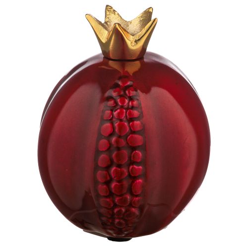 Aluminium Pomegranate Dark Red 7*8 cm - Gold, Maroon