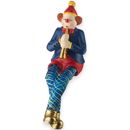 Polymer Clown Figurine with Cloth Legs 25 cm- Clarinet Player