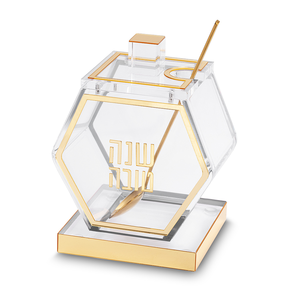 Acrilic Honey Dish, 13 cm - Gold