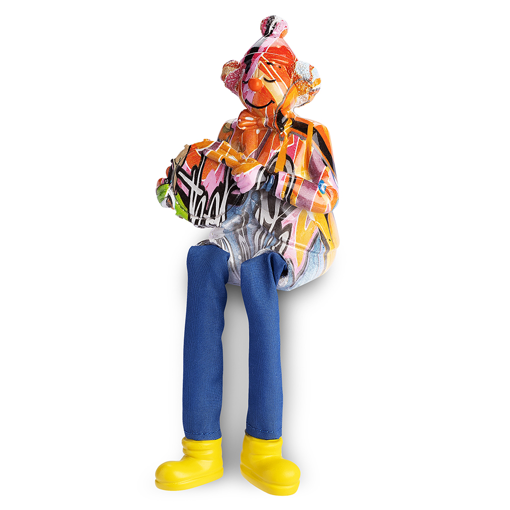 Polymer Klezmer Figurine with Cloth Legs 25 cm- Drum Player