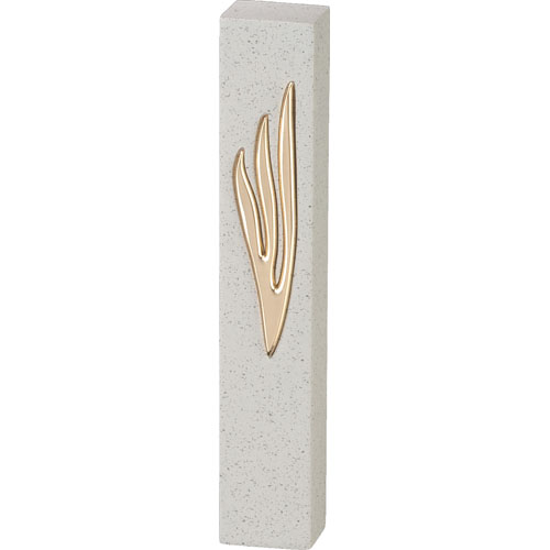 Polymer "Concrete" Mezuzah 12 cm, Stone - Like - Silver
