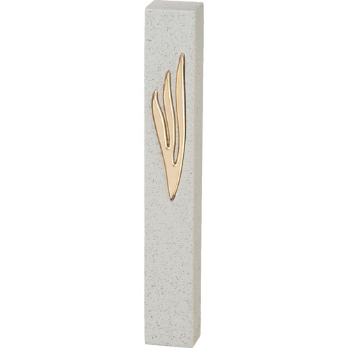 Polymer "Concrete" Mezuzah 15 cm, Stone - Like - Silver