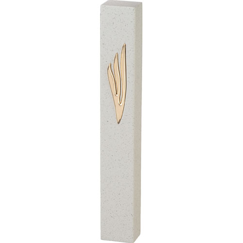Polymer "Concrete" Mezuzah 25 cm, Stone - Like - Silver