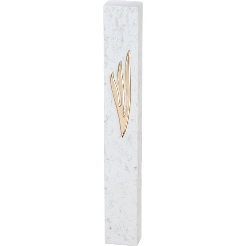 Polymer "Concrete" Mezuzah 20 cm, Stone - Like - Gold