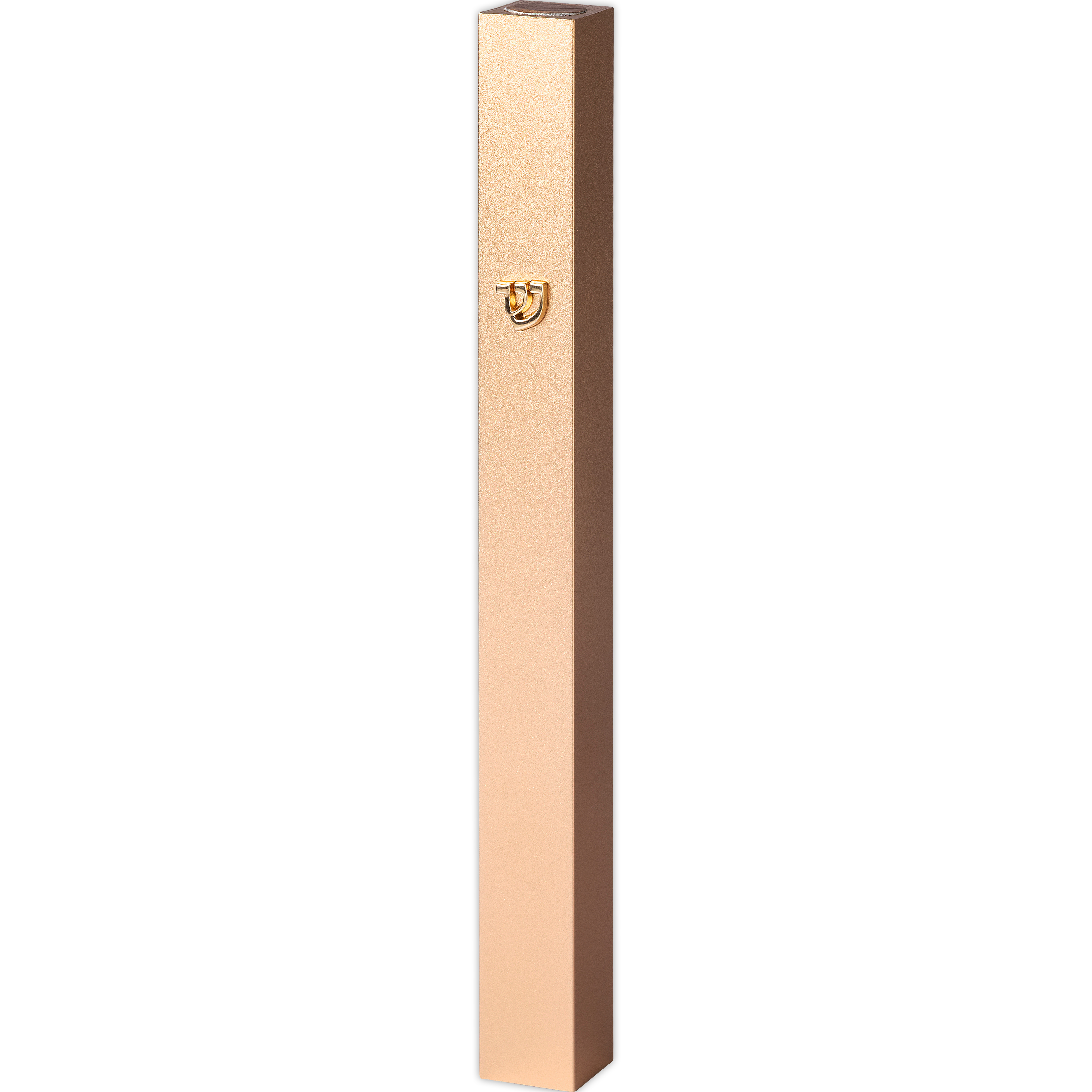 Aluminum Mezuzah 12 Cm-with Metal Shin - Gold