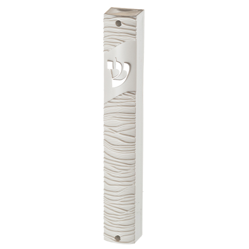 Plastic Mezuza 12 cm White