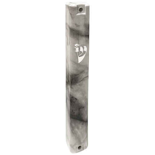 Plastic Mezuzah 15 cm - Gray Marble