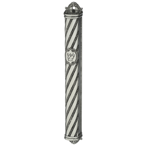 Metal Mezuzah 15 cm with Ornaments