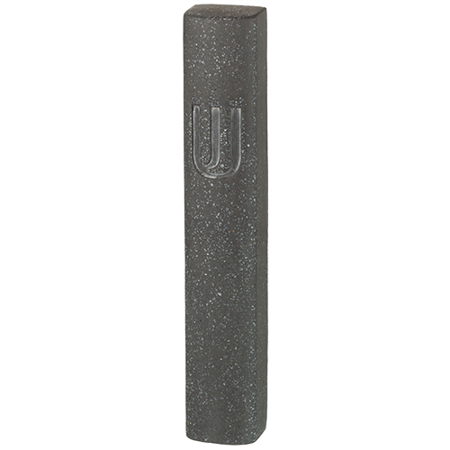 Polymer "Concrete" Mezuzah 12 cm, Dotted Black