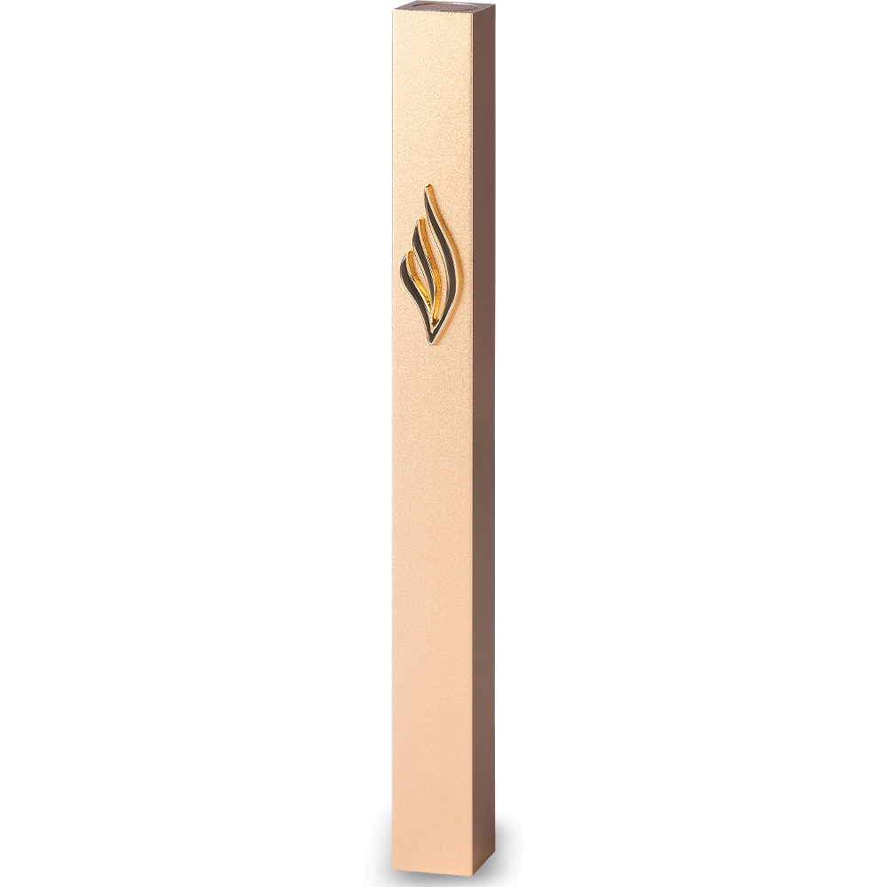 Aluminum Mezuzah 12 Cm-with Metal Shin - Gold