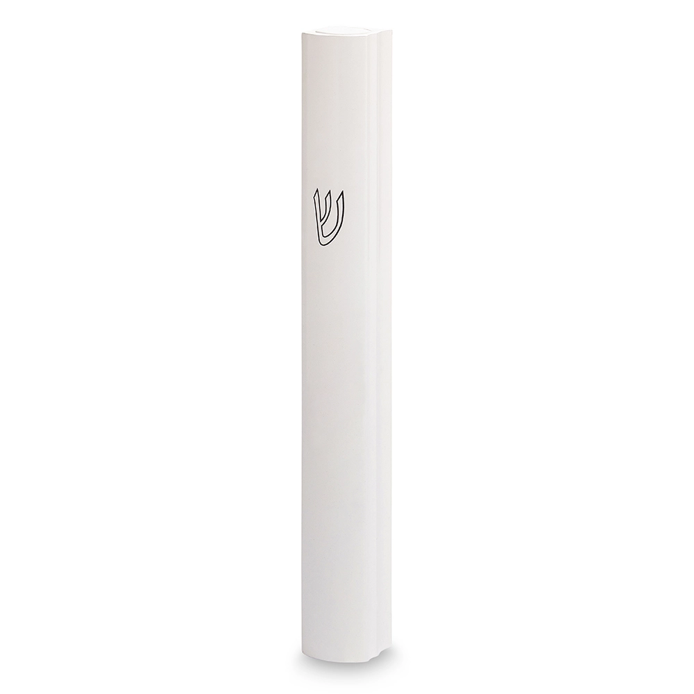 Aluminum Semi- Round Mezuzah 12cm-beige