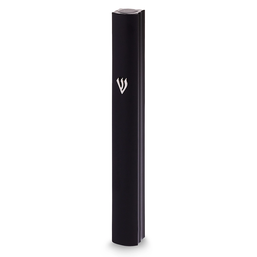 Aluminum Mezuzah 12 cm - Special Profile, Metal "Shin" - Black