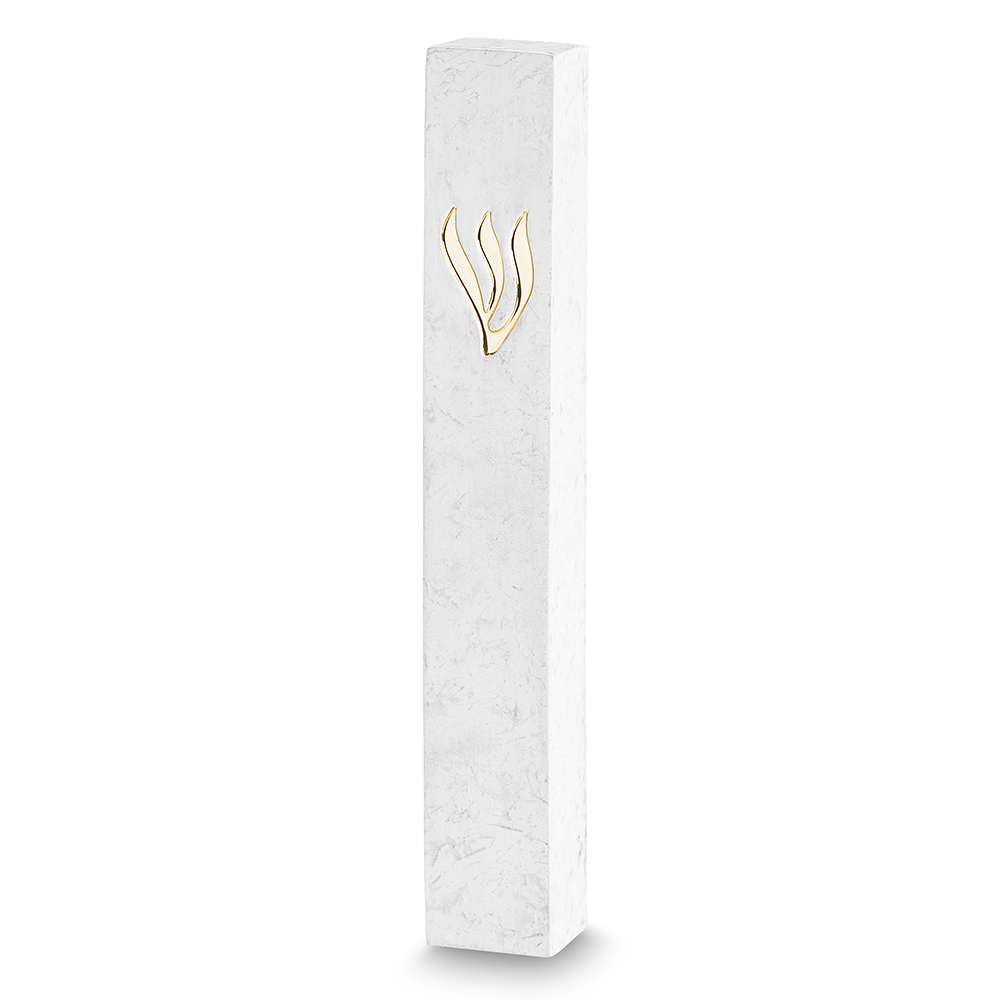 Concrete Polymer Mezuzah Size 15 cm - Gold