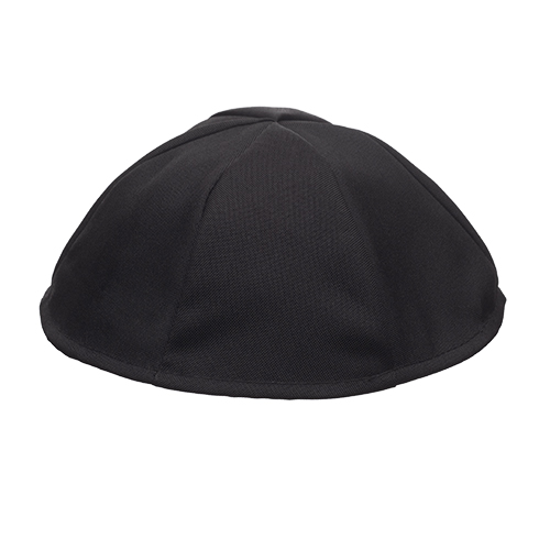 Black Terylene Kippah 25cm- #8, Six Parts