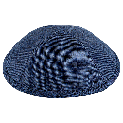 Fabric Kippah Size 3, 18.5 cm- Blue
