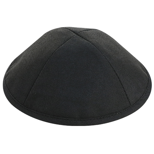 Linen Elegant Kippah Black Size 2 17.5cm
