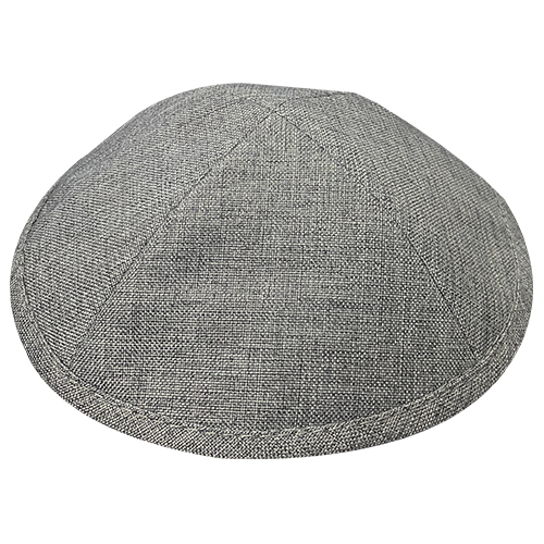 Linen Elegant Kippah Dark Gray Size 3 18.5cm