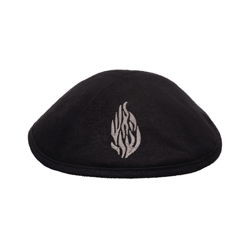 Ultra Suede Kippah 18 cm, with Pin Spot - Black