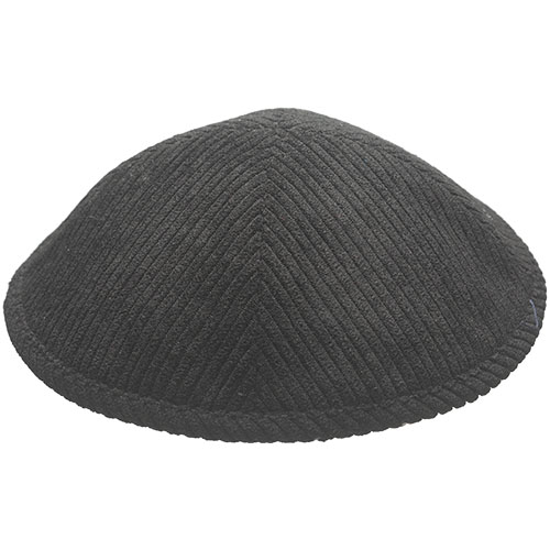 Corduroy Kippah "Artman" 19 cm- Black