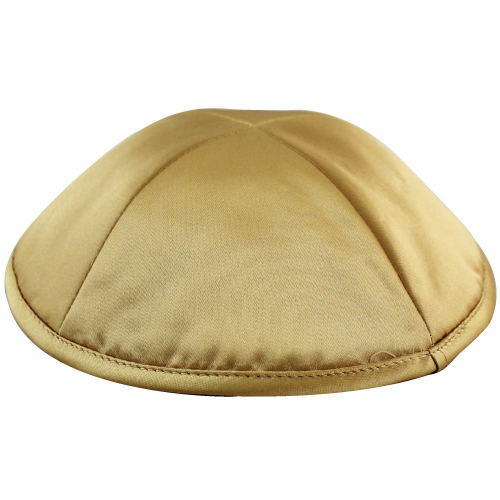Satin Kippah Deluxe 20cm- with Pin Spot- Golden