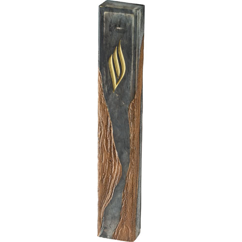 Polymer Epoxy Mezuzah 25 cm - Black, Gray
