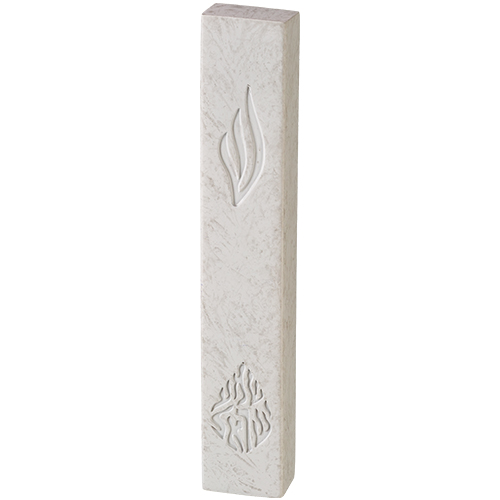 Concrete-like Polymer Mezuzah 15 cm - White