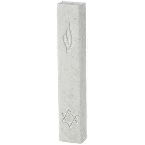 Concrete-like Polymer Mezuzah 20 cm - White
