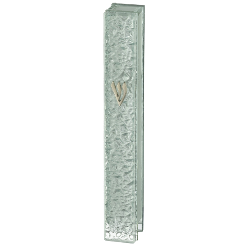 Glass Mezuzah with Silicon Cork 10 cm - "Bubbles" Design
