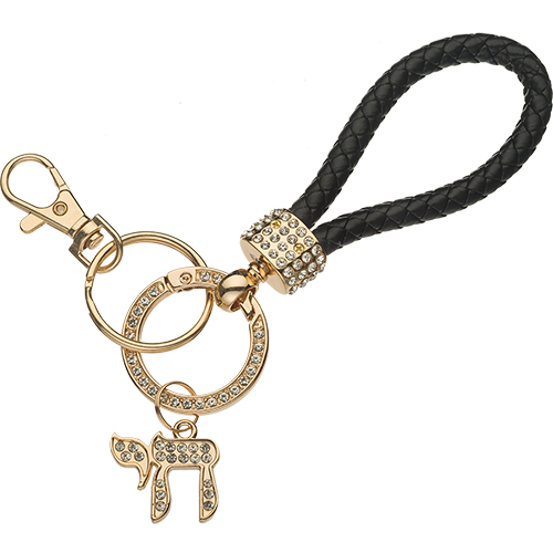 Metel Chai Keyholder with Stone Inlay - Gold