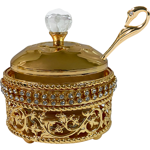 Golden Filigreen Honey Dish, 10 cm