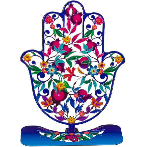 Metal Laser Cut Hamsa with Base 17 cm