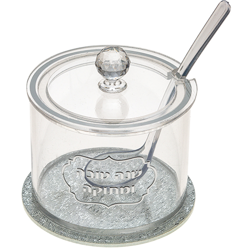 Lucite Honey Dish, 8.5 cm - Silver