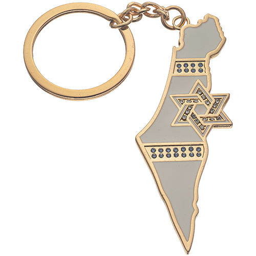 Keyholder with Stone Inlay 5 cm - Gold