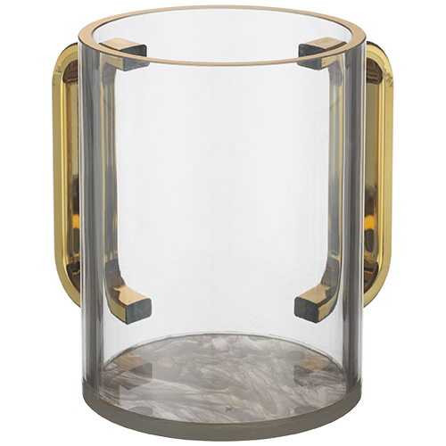 Lucite Clear Washing Cup 13 cm - Gold Handles