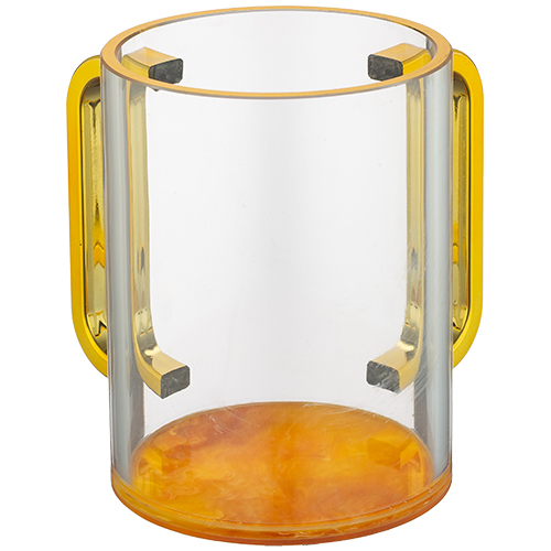 Acrilic Clear Washing Cup 13 cm - Gold Handles