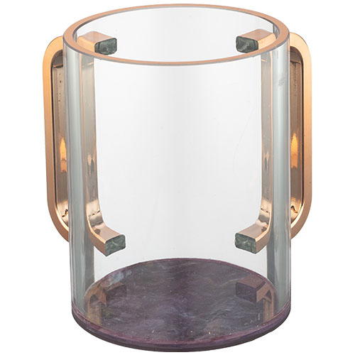Lucite Clear Washing Cup 13 cm - Gold Handles