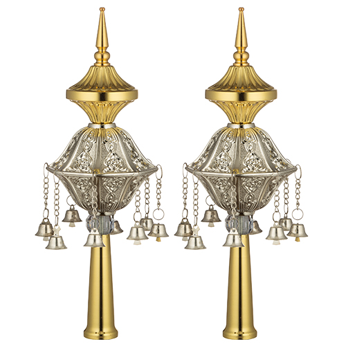Pair of Rimonim for Thorah 32 cm - Gold, Silver