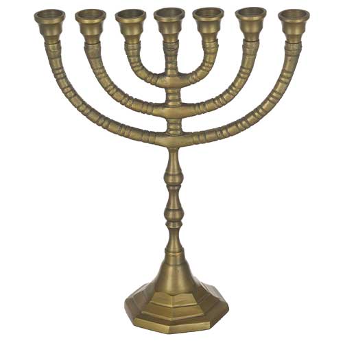 מנורה אלומיניום 7 קנים גימור מוזהב 30 ס״מ