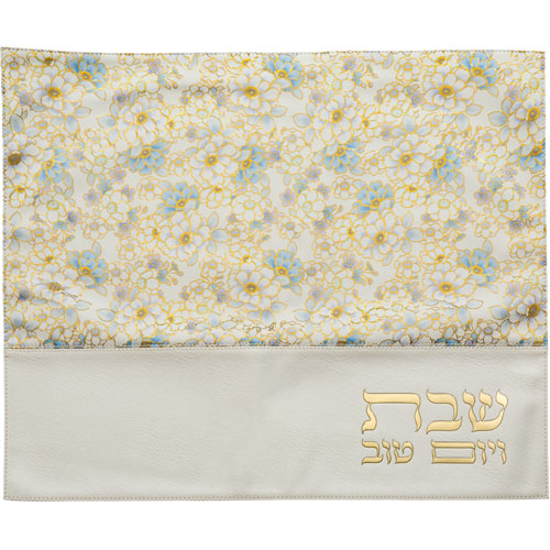 Leatherette Challah Cover 55*45cm - White, Blue