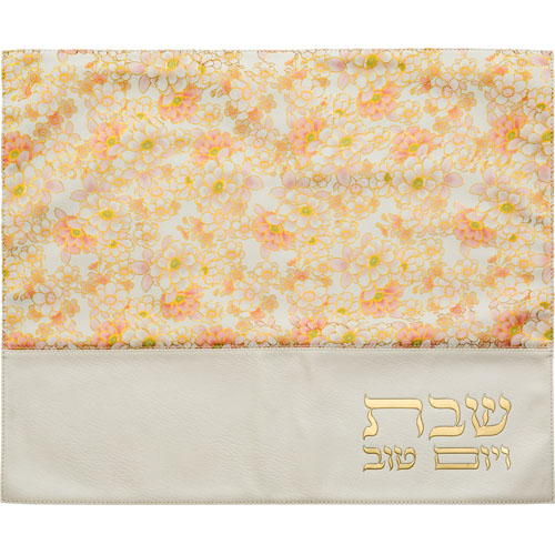 Leatherette Challah Cover 55*45cm - White, Pink
