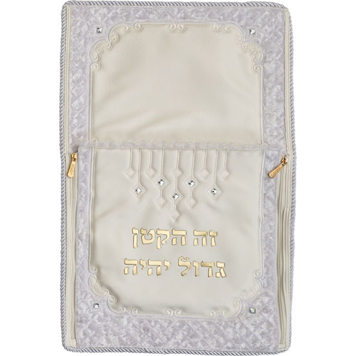 Leather Like Brit Pillow 74*50 cm with Bold Embroidery