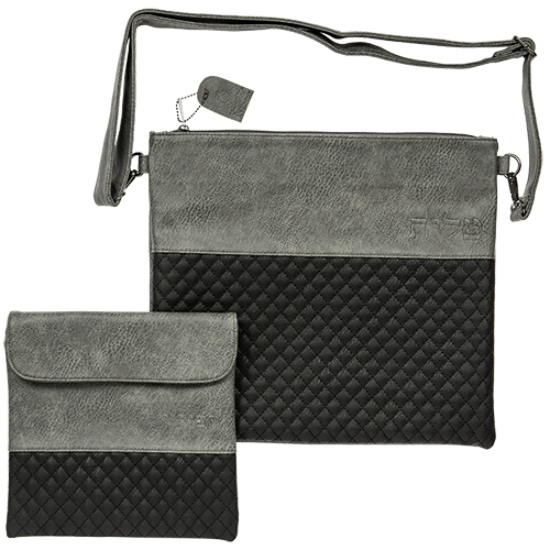 Leatherette Talit & Tefilin Set 38*31 cm - Dark Gray