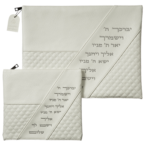 Leatherette Tallit - Tefillin Set 36*29 cm with Embroidery